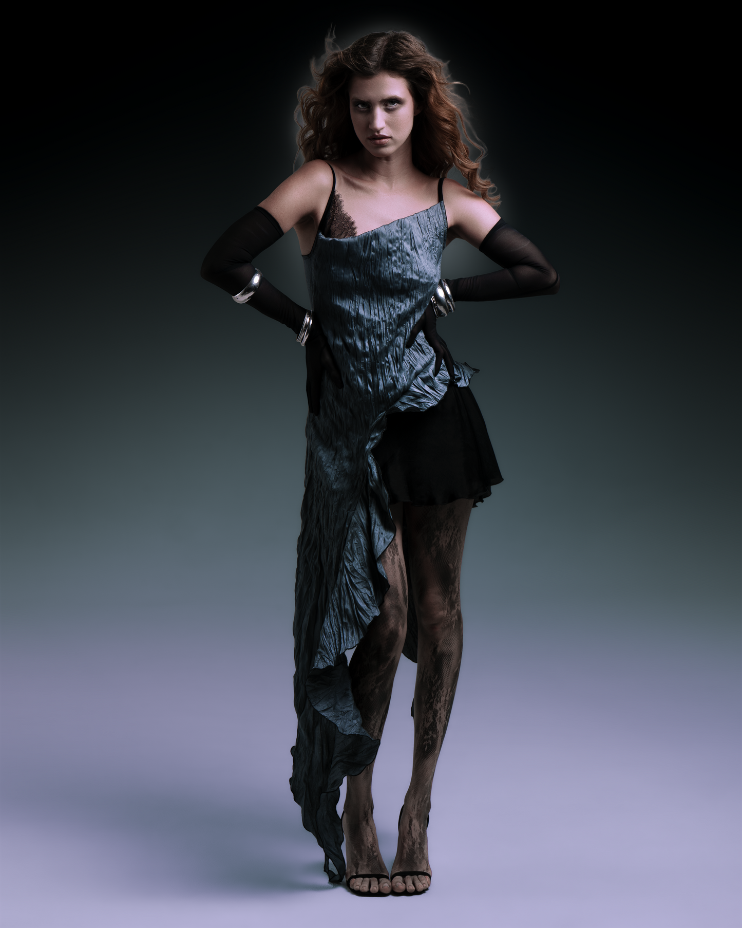 Dracula long dress grey