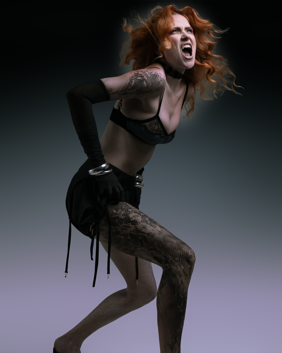 Dracula Satin Shorts black