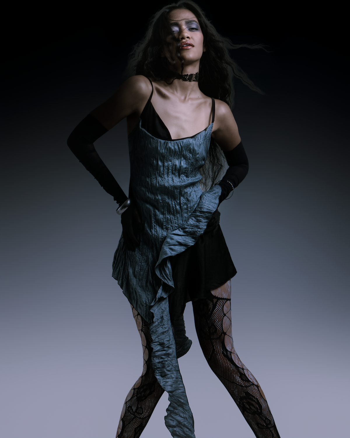 Dracula short dress grey