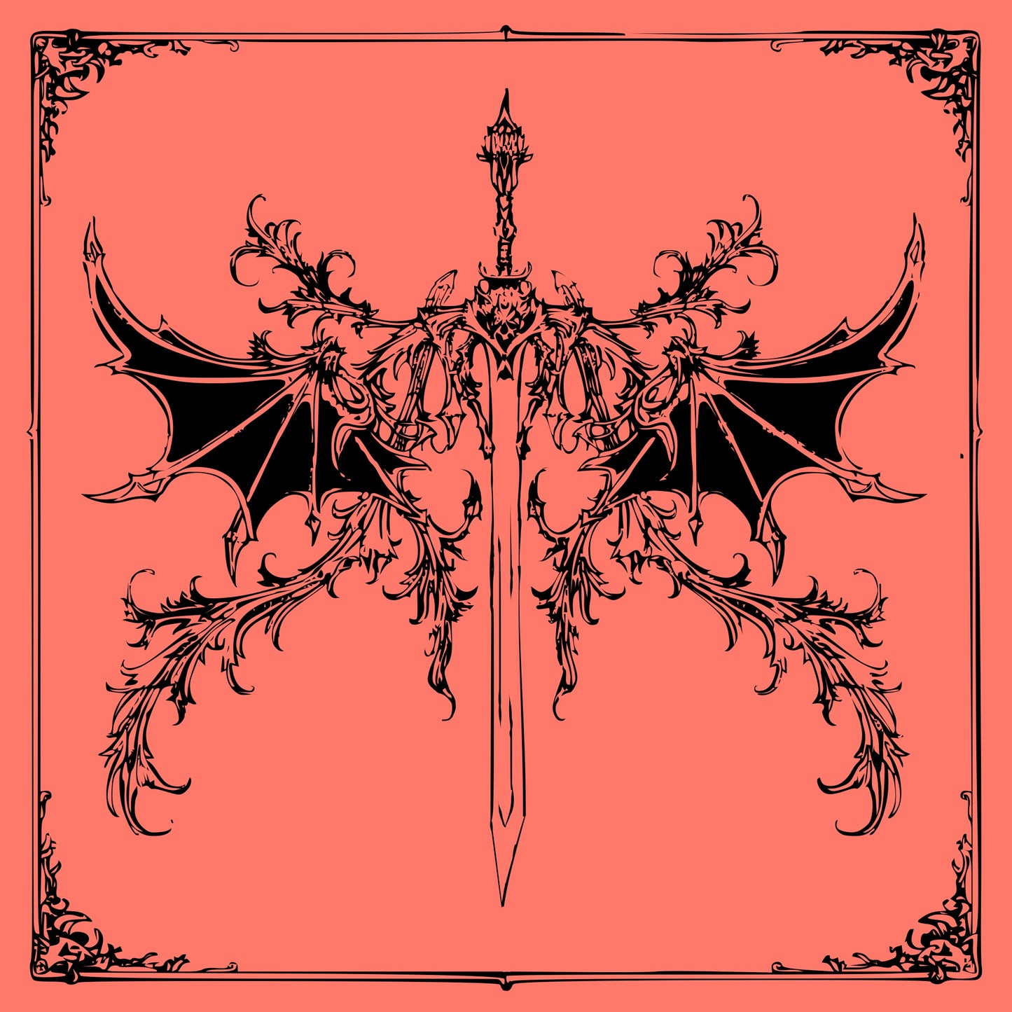 "Blade of Twilight" satin scarf