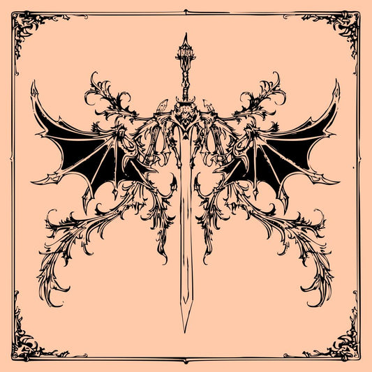 "Blade of Twilight" satin scarf (Copy)